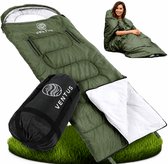 Ventus Tri-Season Slaapzak - Slaapzakken Volwassenen & Kind - Sleeping Bag - Lichtgewicht - Dekenmodel - 220 x 83 cm - Groen