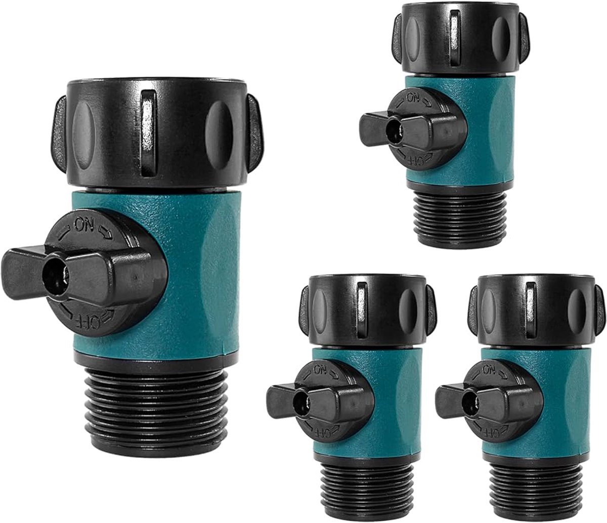 4 stuks plastic tuinslang afsluitklep, 3/4 inch (ongeveer 1,9 cm) standaard waterafsluiter