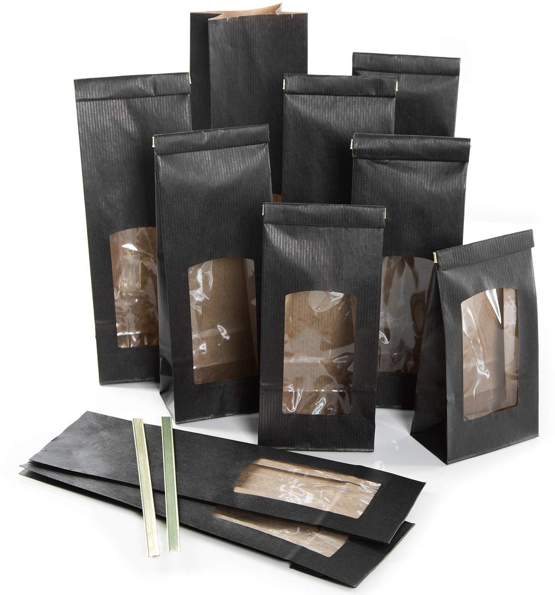 Dailygoods- Gebakzakjes 10 stuks - Kraftpapier - Zwart met