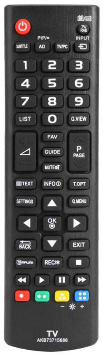 Dailygoods - Universele vervanging Afstandsbediening - Geschikt voor LG TV - Zwart - Handig in gebruik - Geen batterijen inbegrepen - Ideaal voor thui...