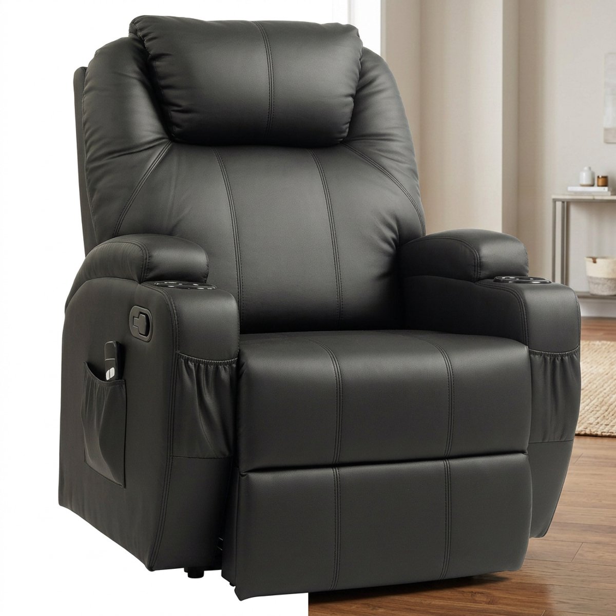 GranMaison Relaxfauteuil - Relaxzetel - Relaxstoel - Fauteuil - Stoel - Met armleuning - Voor één Persoon - Zwart