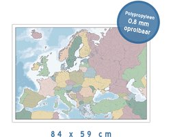 Map/ kaart Europa | Blanco kaart met landen en rivieren | 84 x 59 cm | A1 formaat | Europe | Landkaart | Aardrijkskunde | Europese unie | Eurazië | Universeel | 1 stuk