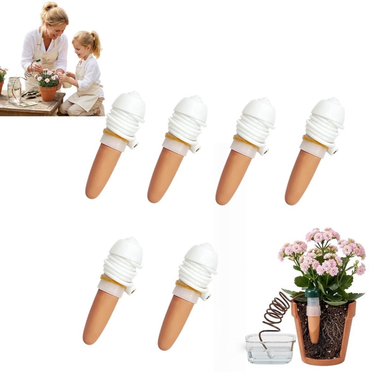 6-delige set automatische bewateringssystemen voor kamerplanten – Zelfbewaterende pinnen – Automatisch bewateringssysteem voor bloemen – Automatisch druppelbewateringssysteem – Onmisbare zelfbewaterende pinnen voor reizen en zakenreizen