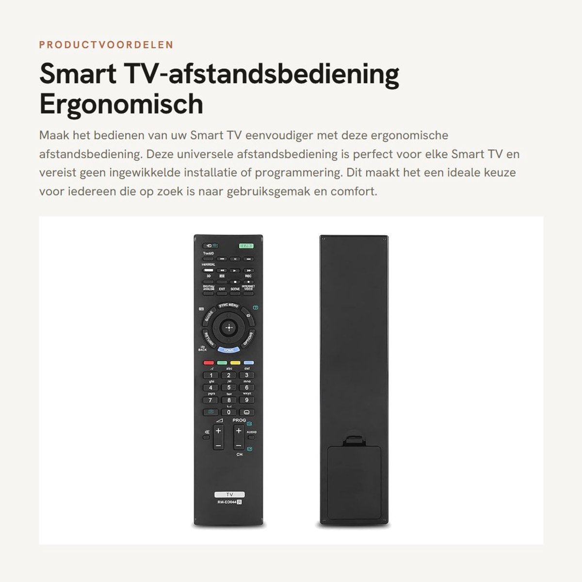Dailygoods - Smart TV-afstandsbediening - Ergonomisch ontwerp - Gebruiksvriendelijk - Universeel geschikt - Geen installatie vereist - Ideaal voor elk...