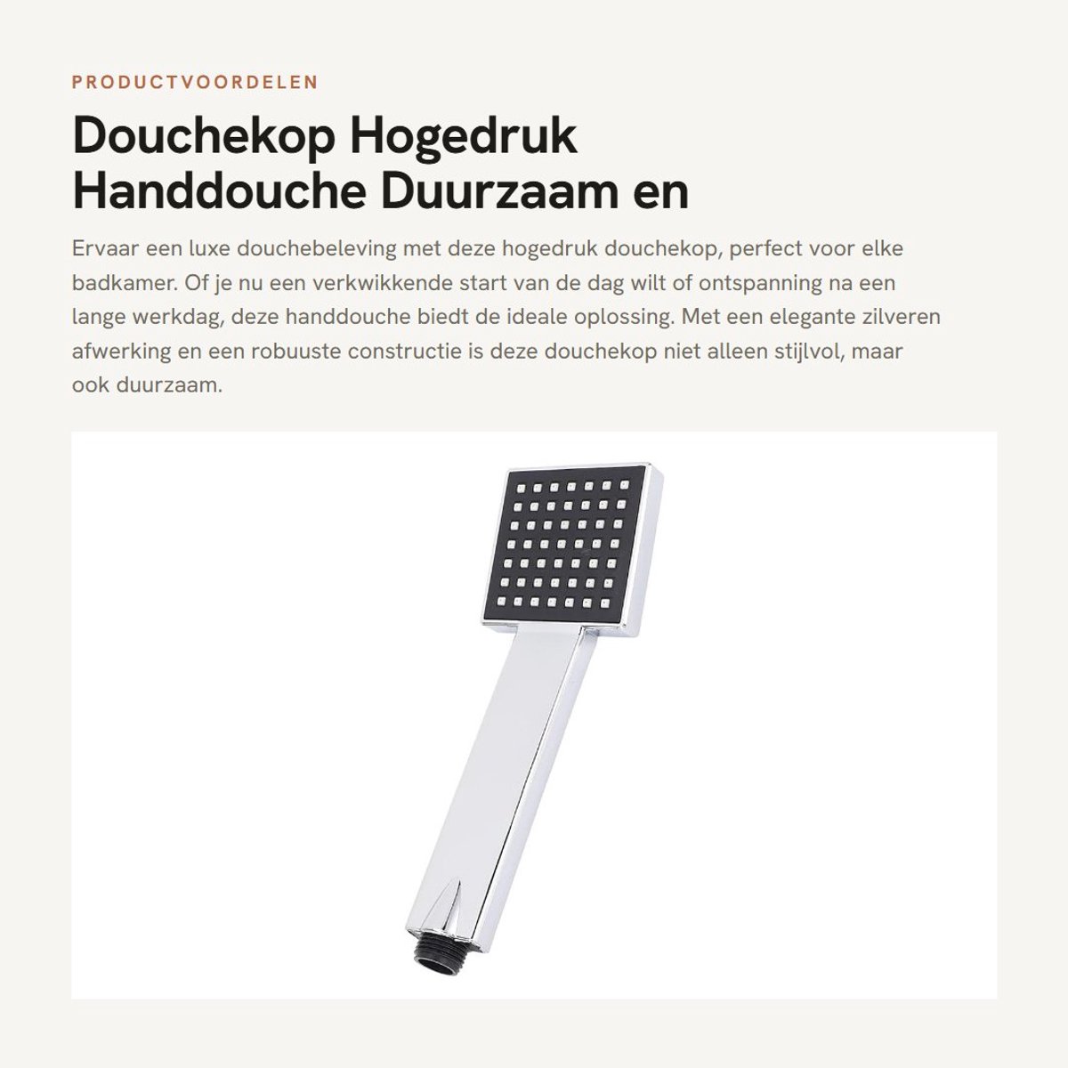 Dailygoods- Douchekop Hoge Druk - Handdouche - Waterbesparend - 360 Graden Roterend - Duur