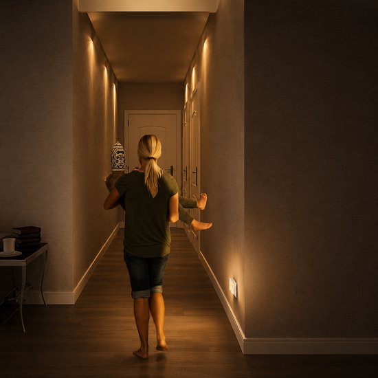 Lueas® - 2 x stopcontact lampje met bewegingssensor - plugin ledlamp - Nachtlampje - Kinderlampje - warm licht - dimbaar van Lueas — afbeelding 5