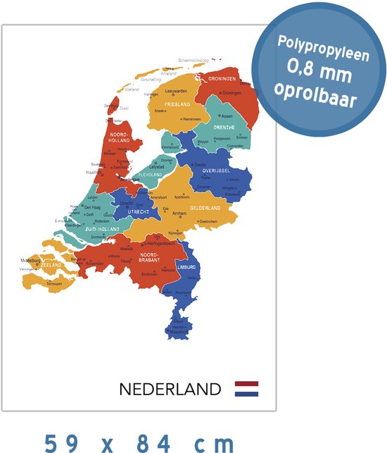 Map/ kaart Nederland | 59 x 84 cm | A1 formaat | Kaart | The ... - cover
