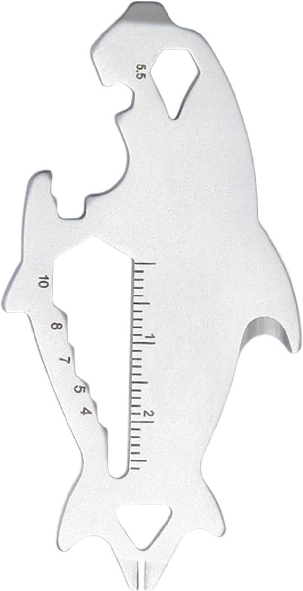 Sleutelgereedschap - Multitool Sleutelhanger - Outdoor Avontuur - Roestvrij Staal - 7.5 cm - Zilver