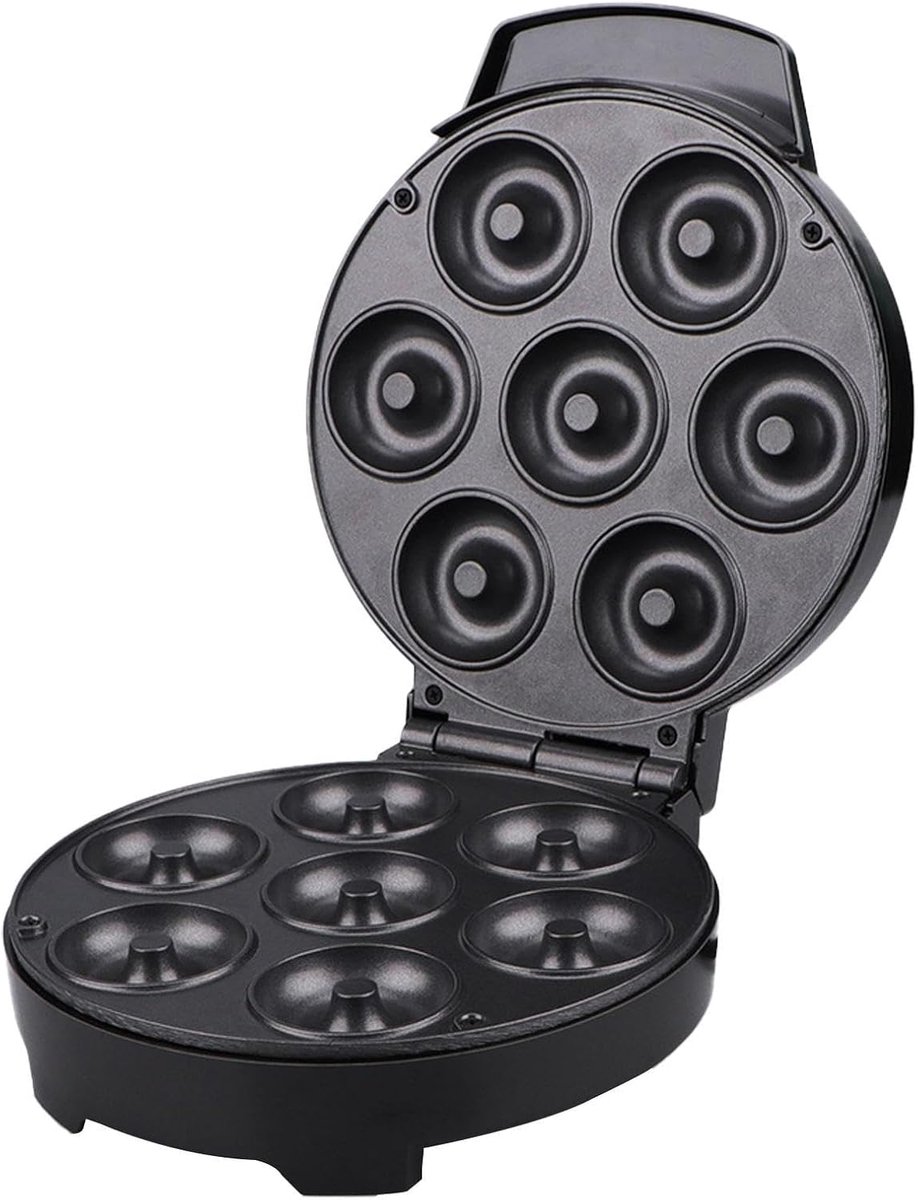 Mini Donutmaker Donutmachine Bakplaat Thuis Bakken Antiaanbaklaag 10.6 x 22.7 x 10.6 cm Zwart