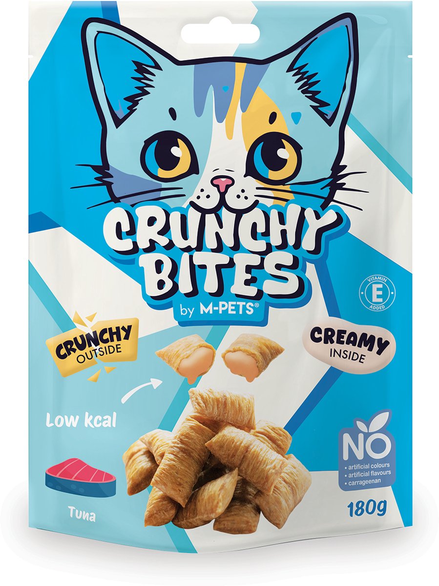 M-PETS CRUNCHY BITES kat snack tonijn - 180 g - per 10
