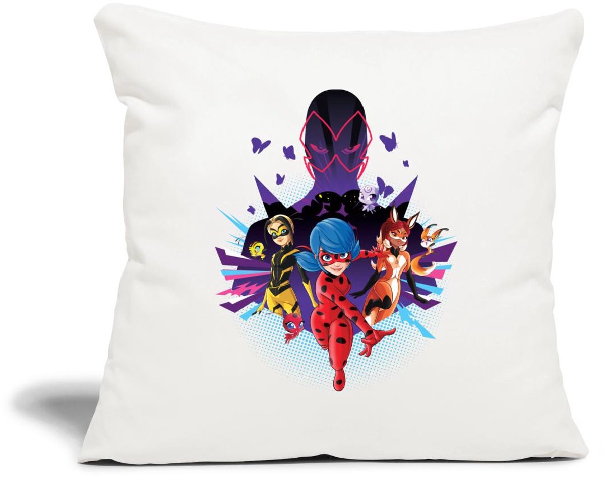 Miraculous Ladybug Superhelden vs Havikmot Sierkussenhoes, 45 x 45 cm