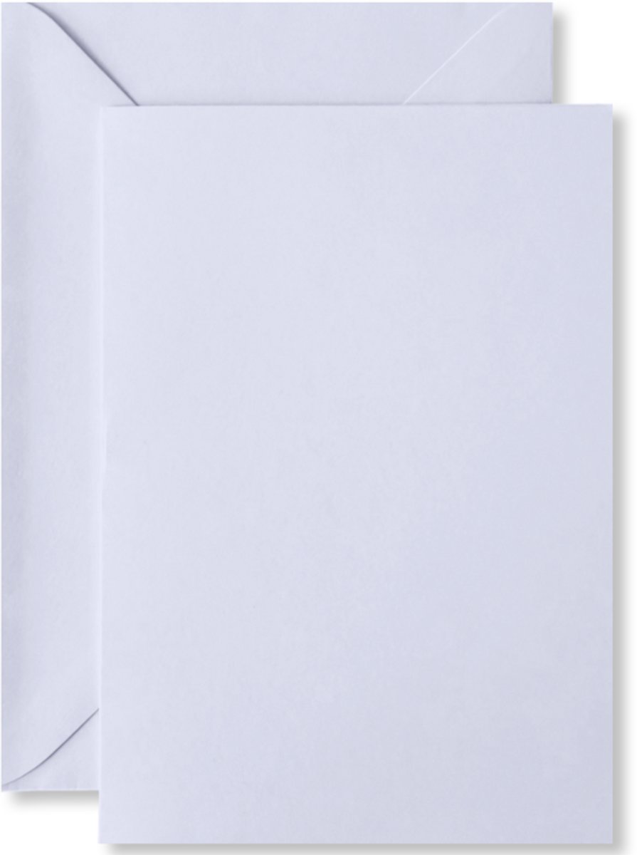 Cards & Crafts 20 x Kaarten & Enveloppen Wit - A6 / C6 - 10,5x15cm / 11,4x16,2cm - Rechthoekig