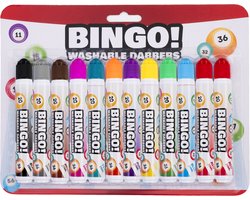 Bingo Dabbers 12 Stuks – Zwart, Grijs, Bruin, Roze, Oranje, Turquoise, Paars, Geel, Groen, licht Blauw, Rood – 20 ml per Dabber – Markeer Nummers voor Bingo Spel – Engelhart