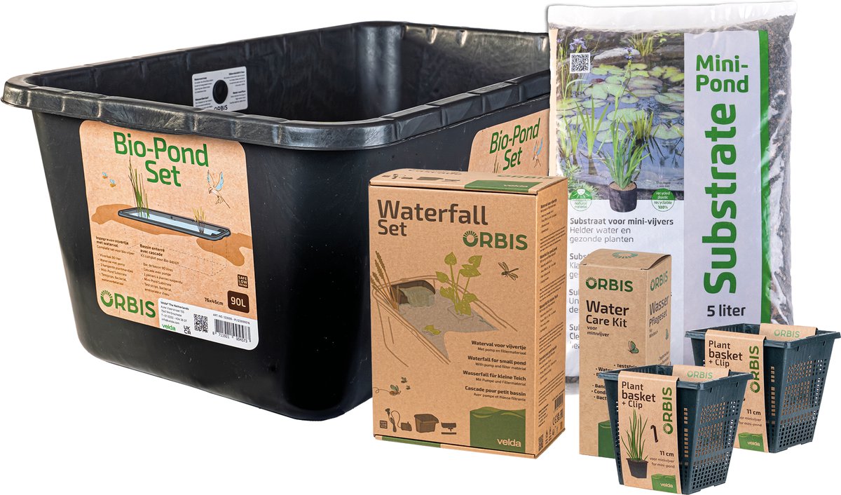 Orbis Bio-Pond - mini-vijver complete set met waterval 90 Liter - 76 x 46 cm
