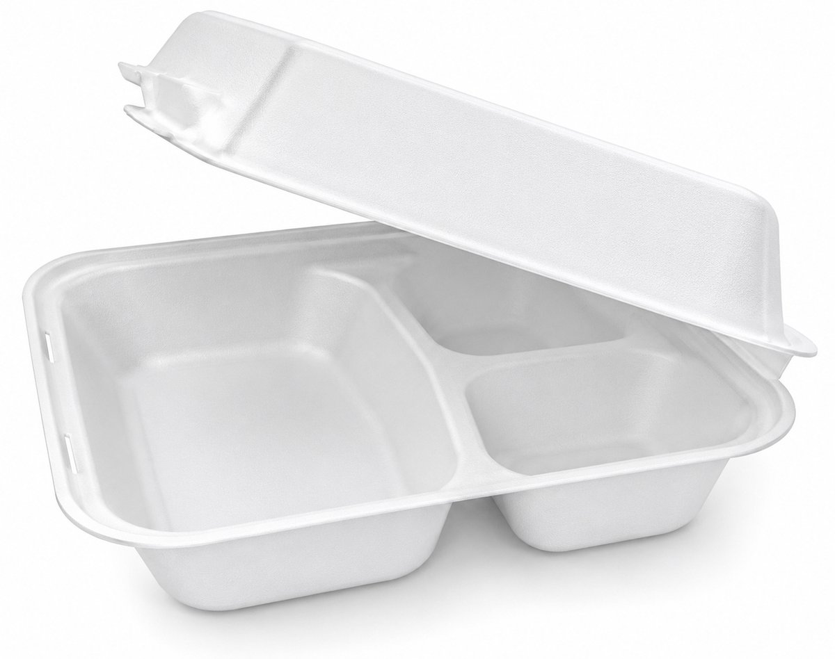 Pomebio duurzame witte menubak van suikerrietpulp -25x24 cm - 25 stuks