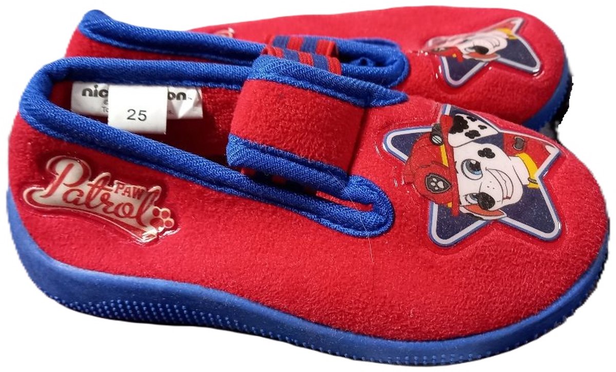 Paw Patrol sloffen - pantoffels - Marshall - blauw - rubberen zool - elastiek - maat 25