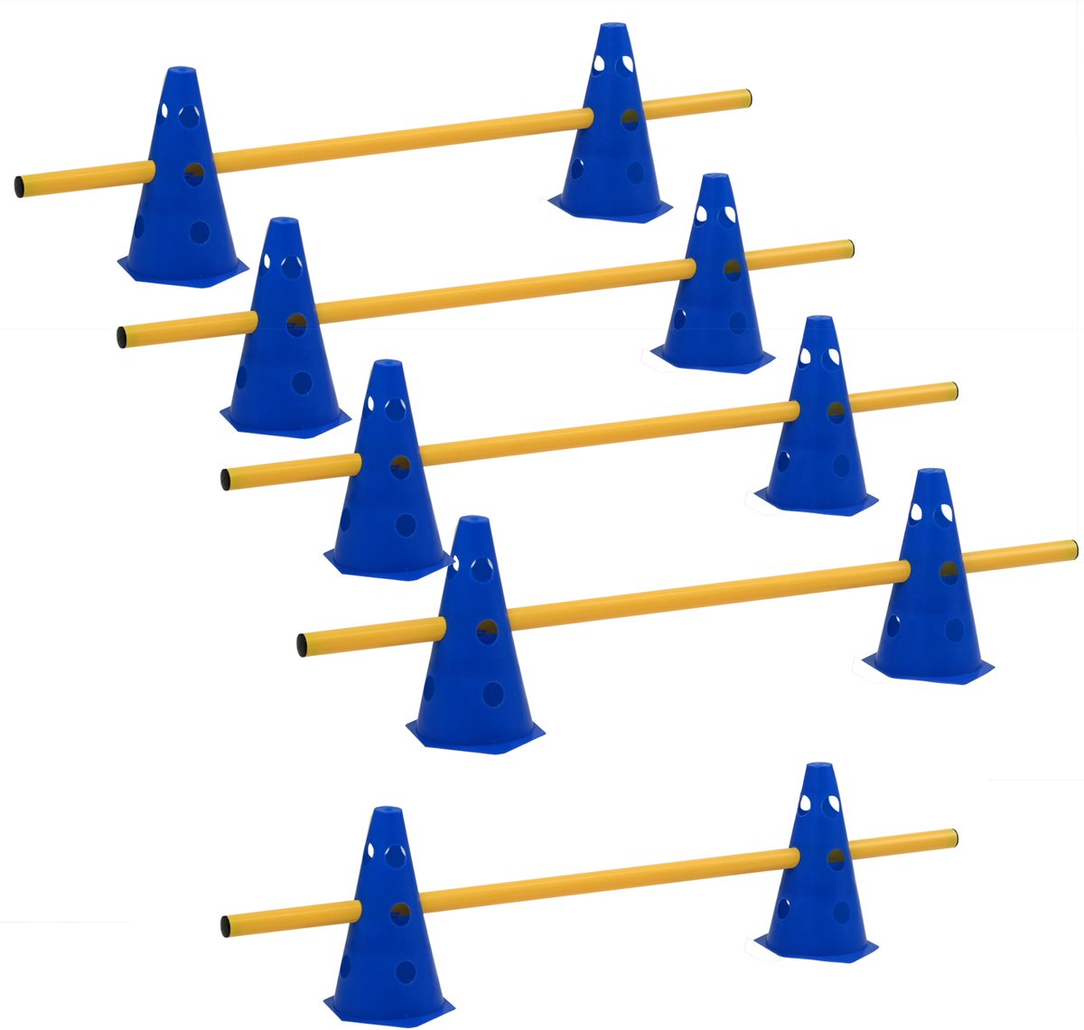 TRUTZHOLM Hordenset 23cm Verstelbaar 15-Delig - Heavy Duty Agility Set Blauw - Hobby Horsing Honden Coördinatie Training