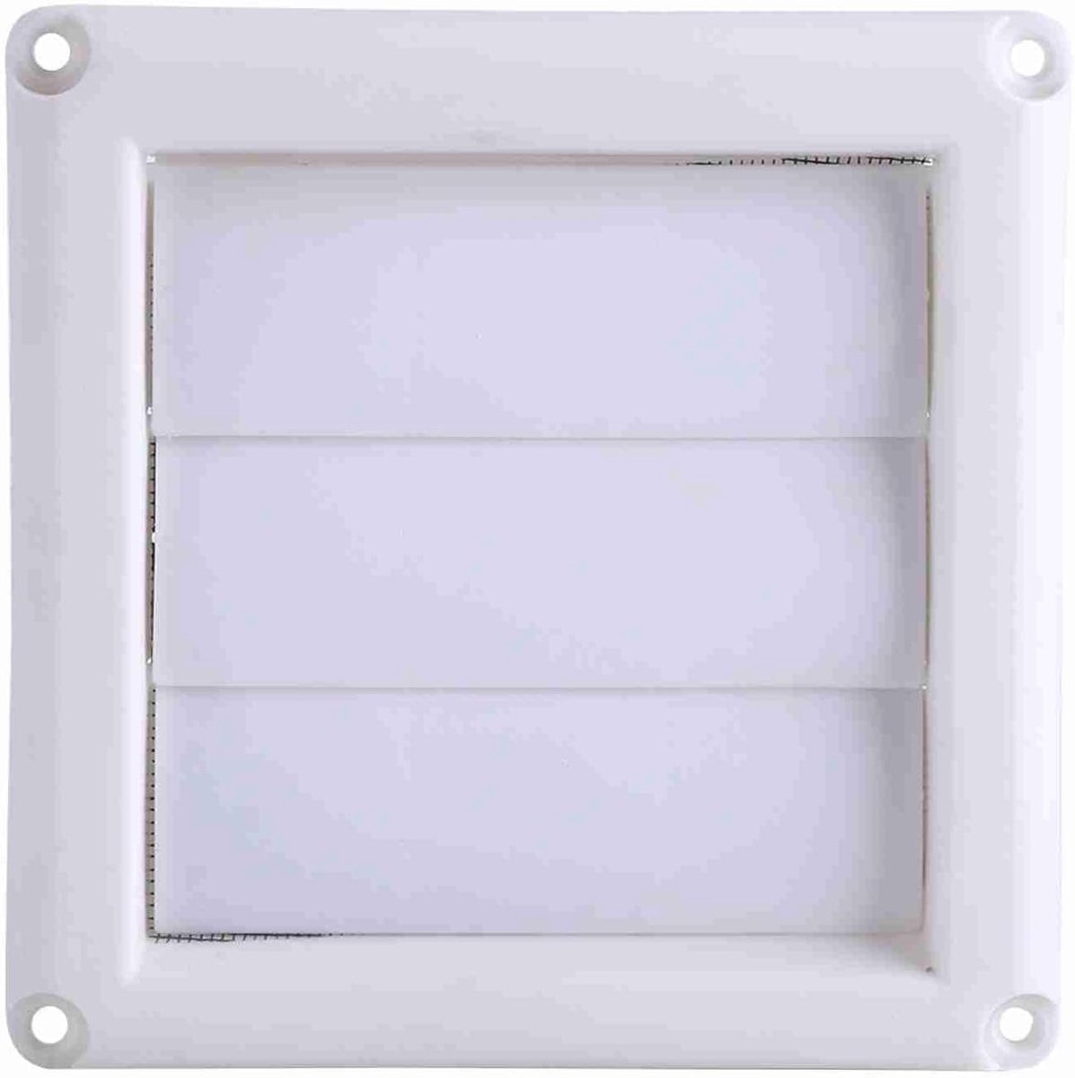 Ventilatierooster met Vliegenhor - Muurrooster Afdekking - Luchtcirculatie Verbeteren - Automatisch Vliegenwerend - 15 x 15 cm - Wit