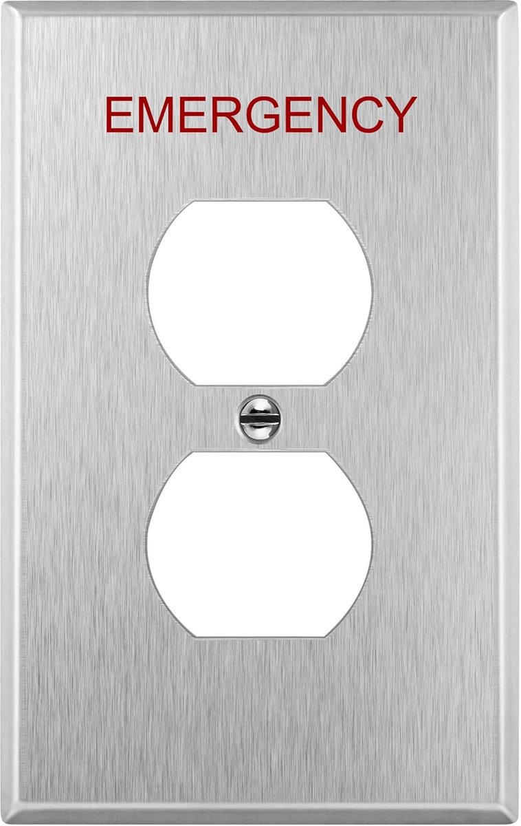 Noodplaat Muur - Afdekplaat Wandcontactdoos - Elektrische Installatie - Decorateur Schakelaar - Enkel Configuratie - Zilver