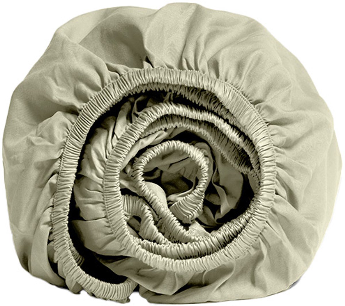 Yumeko hoeslaken katoensatijn light olive 160x200x30 - Bio, eco & fairtrade