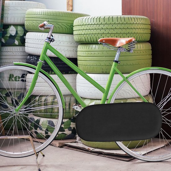 Fietskettingbeschermer - Kettingkast fiets - Fiets schoonhouden - Scheurvast polyester - 68.5 x 30.5 cm - Zwart — afbeelding 3