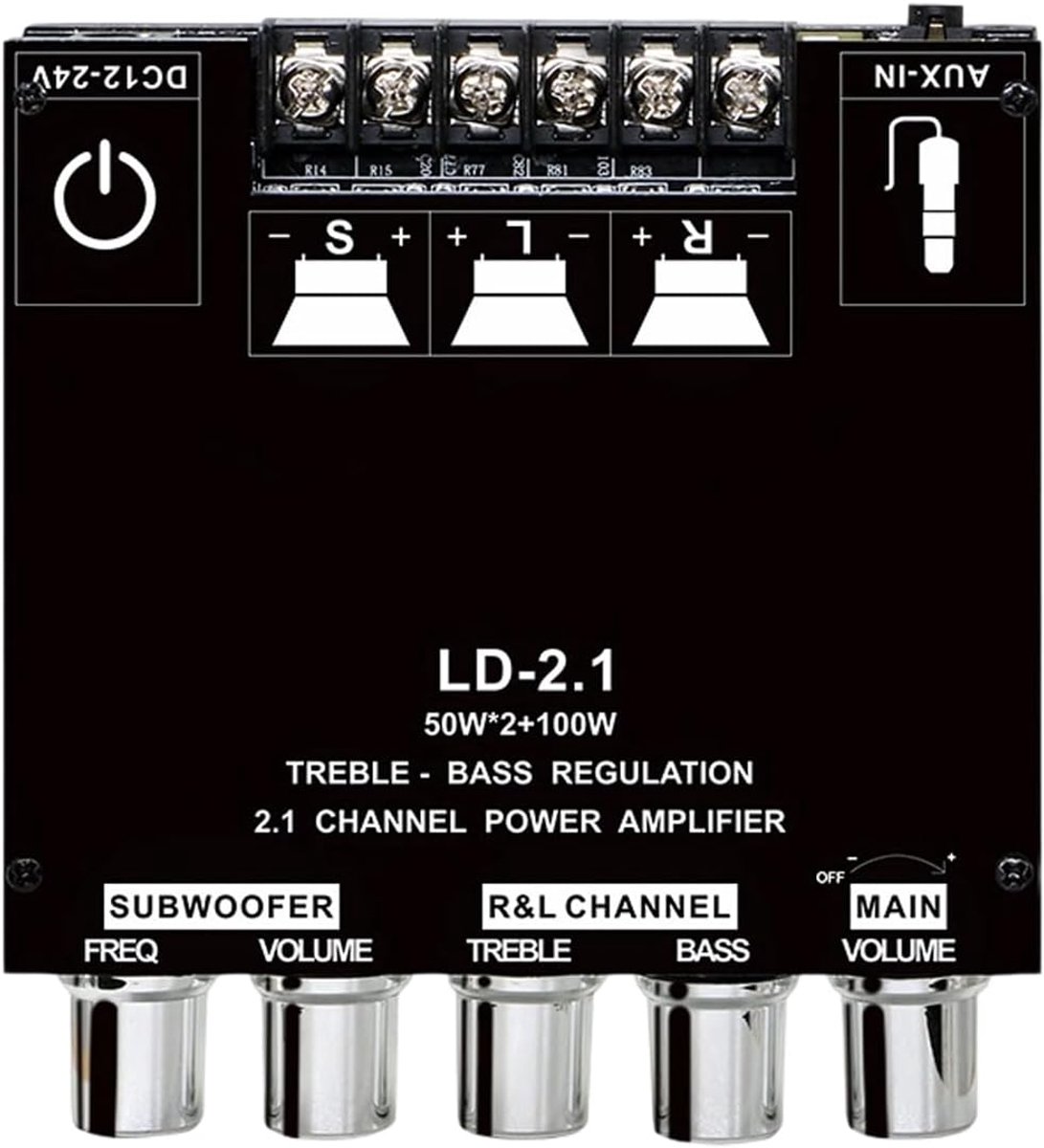 Audio Versterker Module - Geluidsontvanger Bord - Muziek Streamen - 2.1 Kanaals Surround Sound - 9.3x9x2.2cm - Zwart