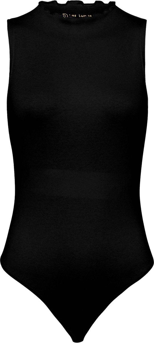 SNOCKS x Les Lunes Body Dames – String Bodysuit – Stehkragen mit Wellenrand – Rippstof Katoen – Zacht & Comfortabel – Aansluitende Pasvorm – 1 Stuk