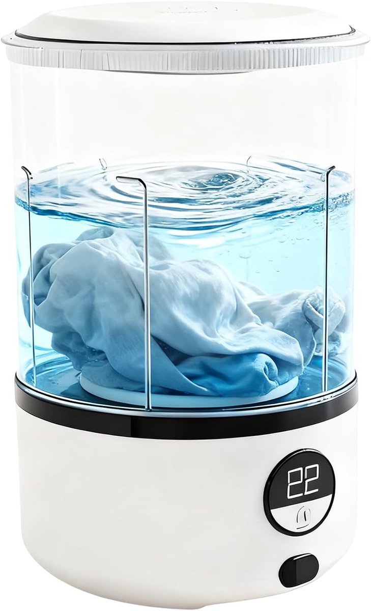 Draagbare Was Unit Mini Wasmachine Reiniger Kleine Kleding Wassen Oplaadbaar 2-Mode 16.8 cm Wit