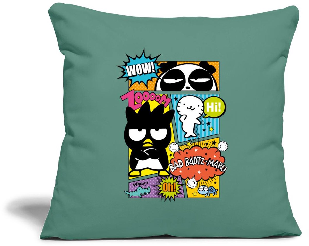Bad Badtz-Maru Met Vrienden In Comicstijl Sierkussenhoes, 45 x 45 cm