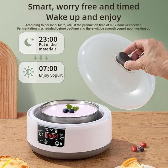 Elektrische Yoghurtmaker - Yoghurtmachine Zelf Maken - Gezonde Desserts Maken - Constante Temperatuurregeling - 169 x 223 x 169 cm — afbeelding 2