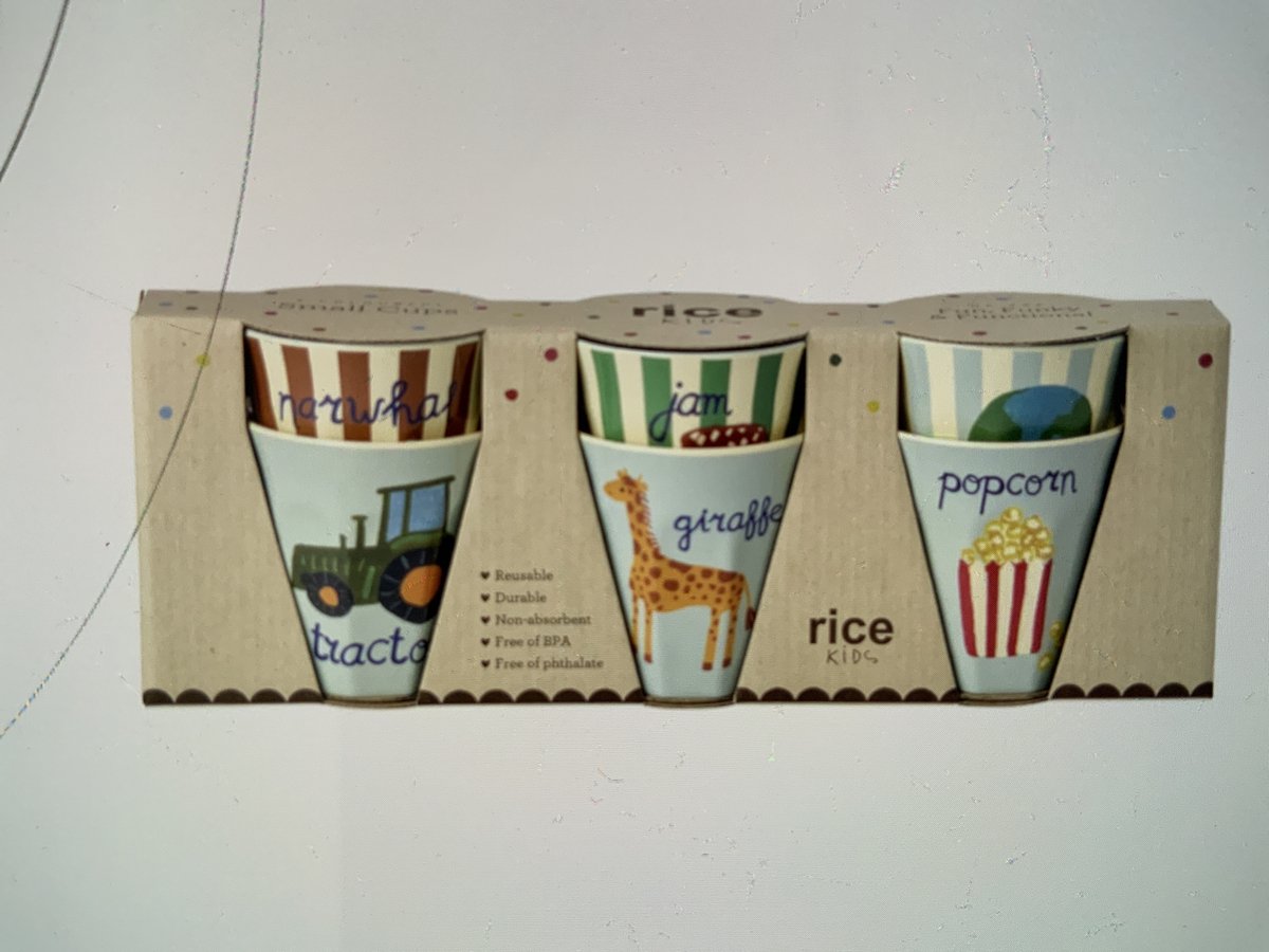 Rice kinderbeker abc - blue - 160 ml - 6st