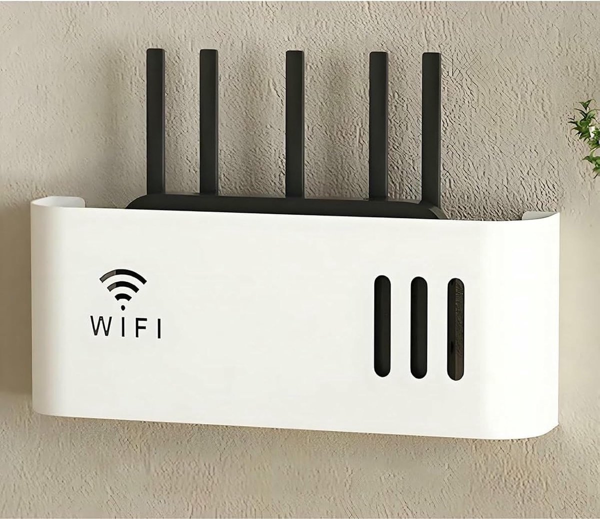 Router Plank - Wifi Opbergdoos - Draadloze Apparaten Organiseren - Signaal Blokkerend Ontwerp - N.v.t. - Wit