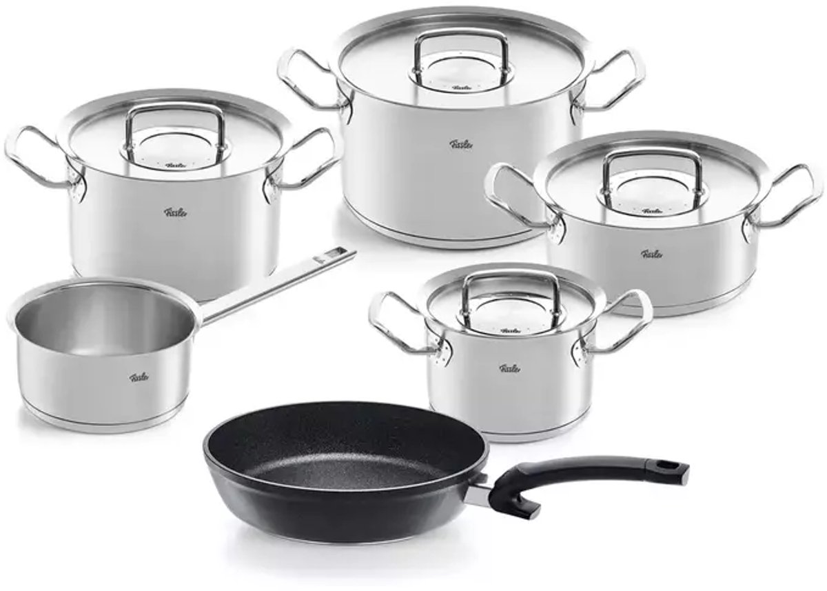 Fissler Original-Profi Pannenset met Steelpan, Adamant Koekenpan 6-delig
