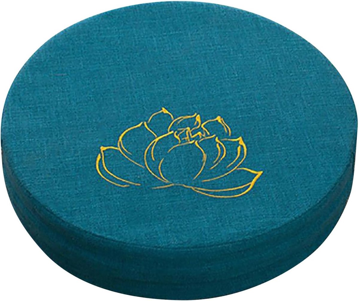 Ronde Meditatiekussen van Hard Schuim, Comfortabele Vloermat met Afneembare Wasbare Hoes voor Yoga en Zen Oefeningen in Meerblauw