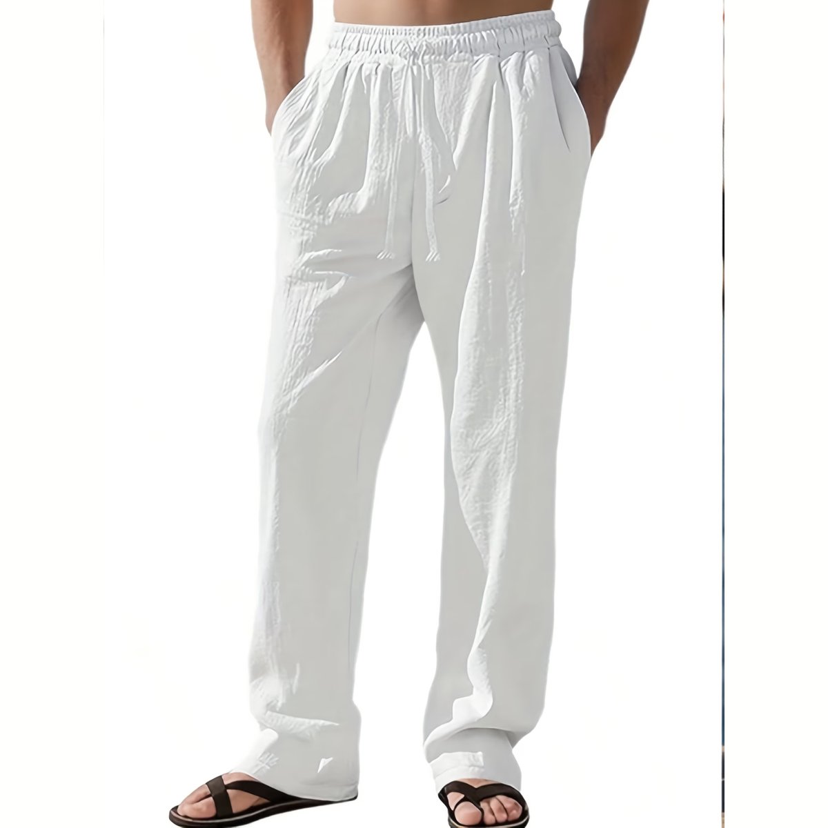 Currero Linnen Broek Heren - Zomerbroek - Volwassenen - Lange Broek - Pantalon - Strandbroek - Zomer - Ibiza Stijl - Wit M