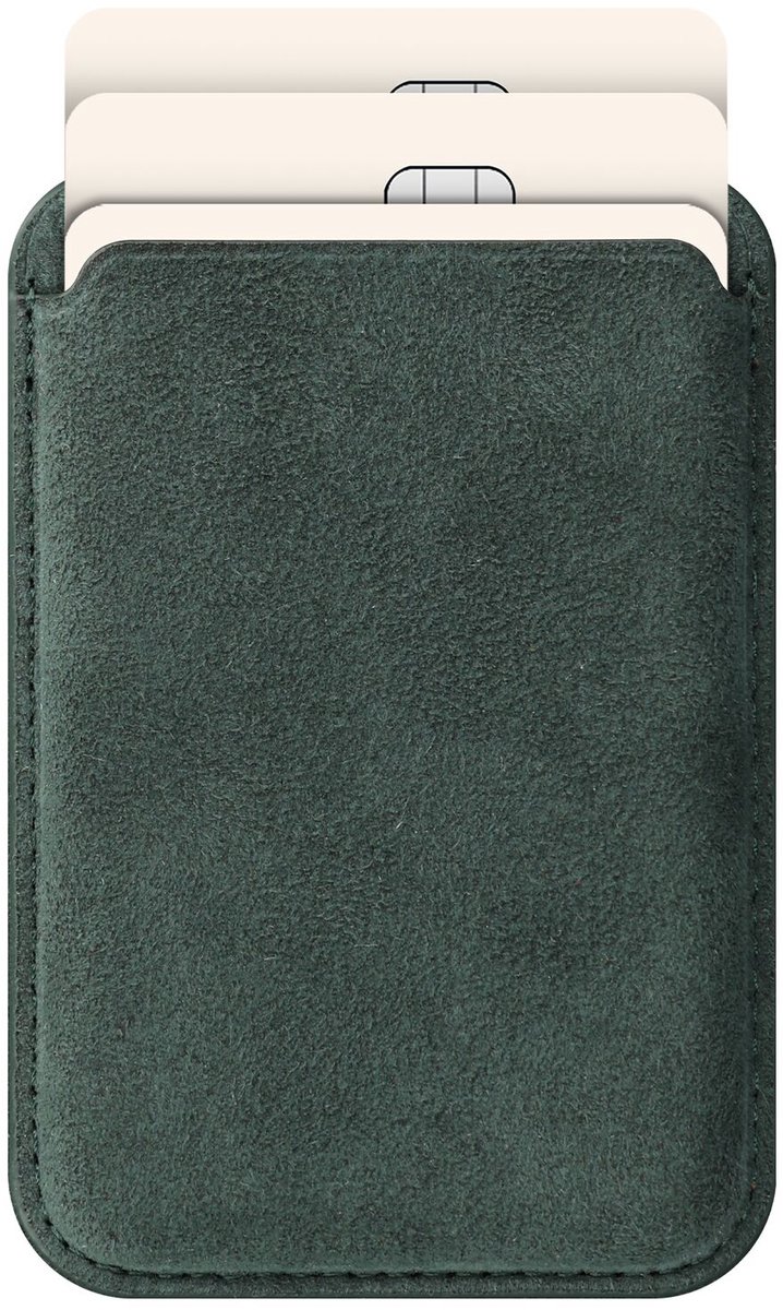 Rosso Avanti Magnetische Kaarthouder | Compatibel met MagSafe en Qi2 | Italiaans Alcantara | Luxe Wallet Pasjeshouder | Groen