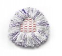 Vileda Turbo Refill 3in1 Microfibre mopkop met witte basis en paarse, rode franjes.