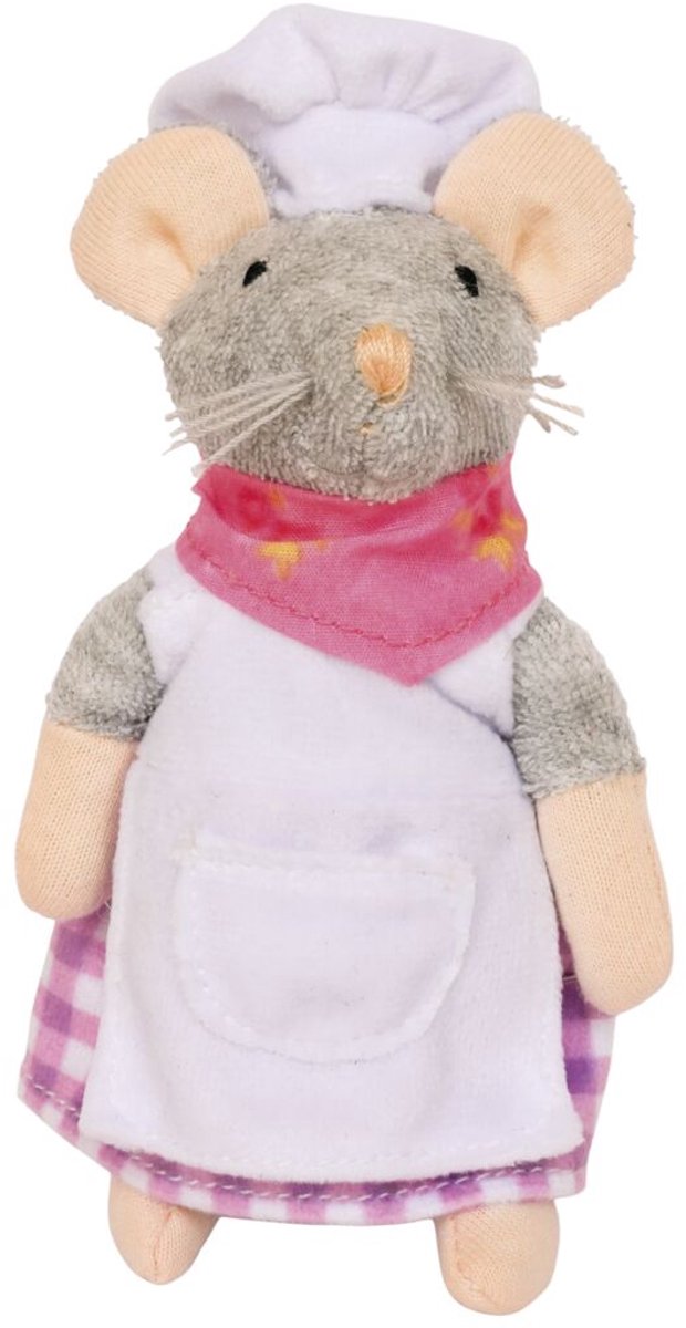 Sam & Julia Het Muizenhuis Pluche knuffel Bakker - Speelgoed kinderen - 12 cm - Voor meisjes en jongens - Vanaf 1 jaar - Bambolino Toys