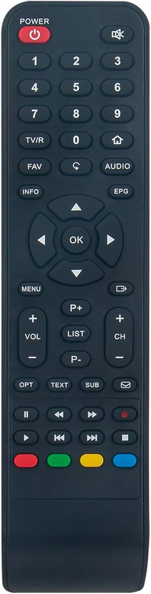 Afstandsbediening - Universele afstandsbediening - TV bedienen - Directe werking - 17 cm - Zwart