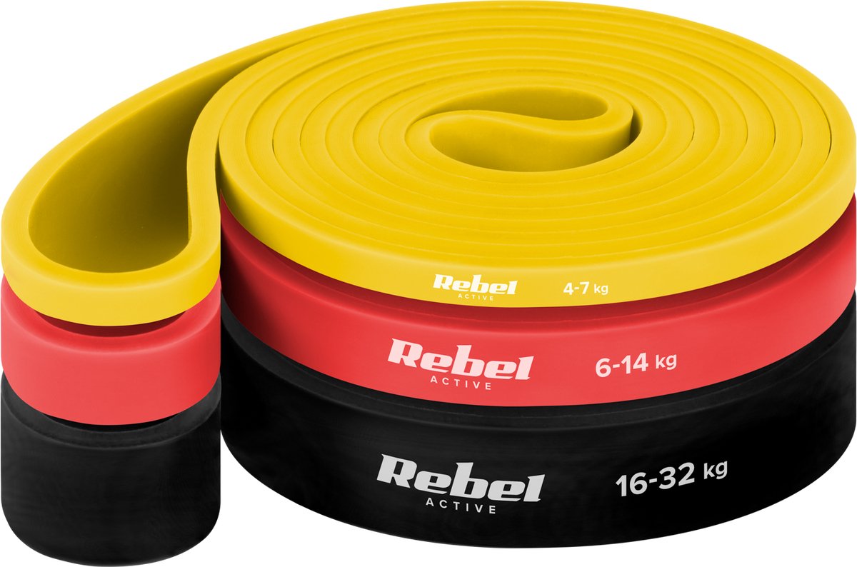 Rebel Active Serie - Weerstandsbanden Set - 3 Stuks - Krachttraining - Elastisch