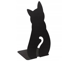 Gamet Serie - Boekensteun - Stalen Kat - Zwart - 18cm