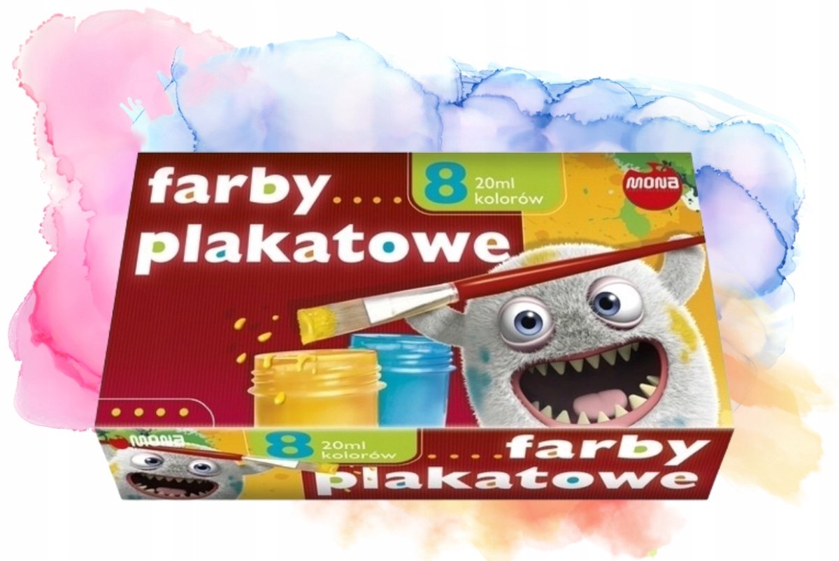 Mona Plakkaatverfset - 8 kleuren, 20 ml per potje