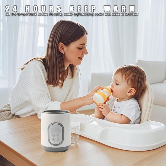 8-in-1 Snelle Flessenwarmer voor Baby - Draagbare Flessenwarmer met Timer en Automatische Uitschakeling - Snelle Verwarming en Moedermelk Ontdooiing — afbeelding 5