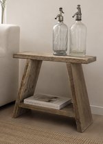 50 cm steigerhouten bank- krukje - gebruikt hout - sloop hout - 50x19,5x47 cm