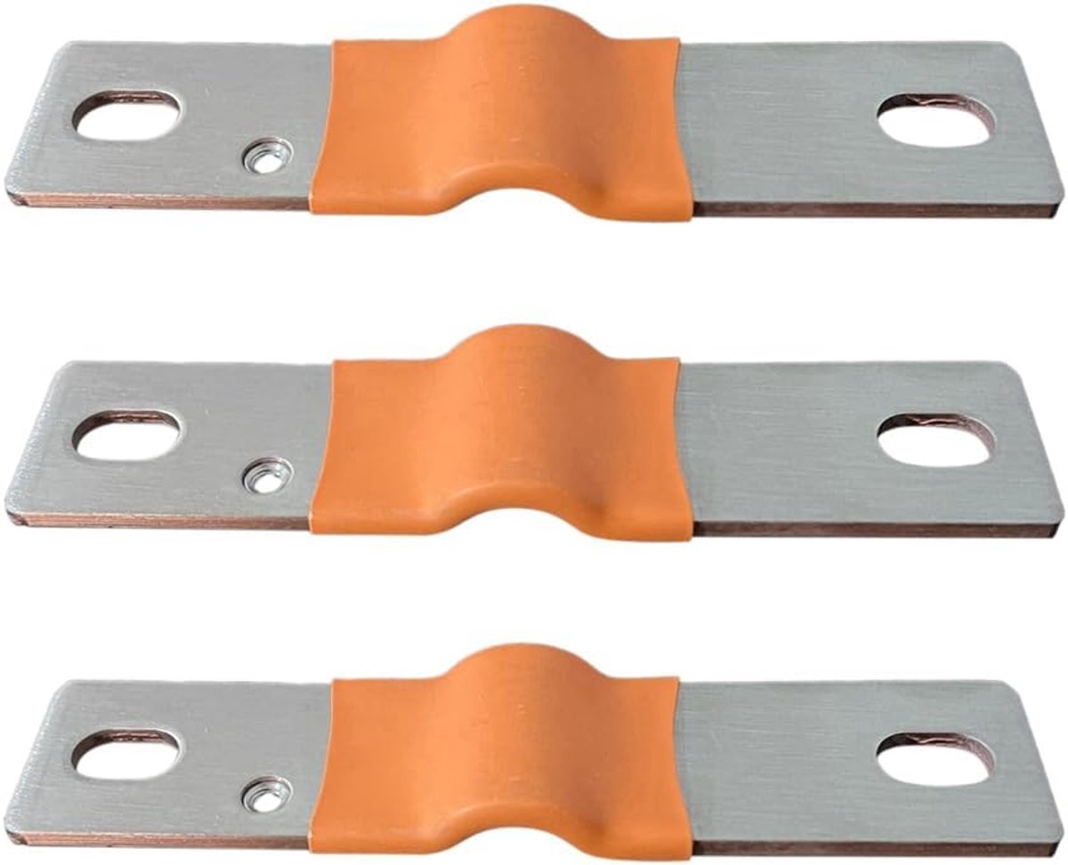 Koperen Accuconnector - Flexibele Busbar - Accu Koppelen - Hoge Geleidbaarheid - 3 mm dik - Koper