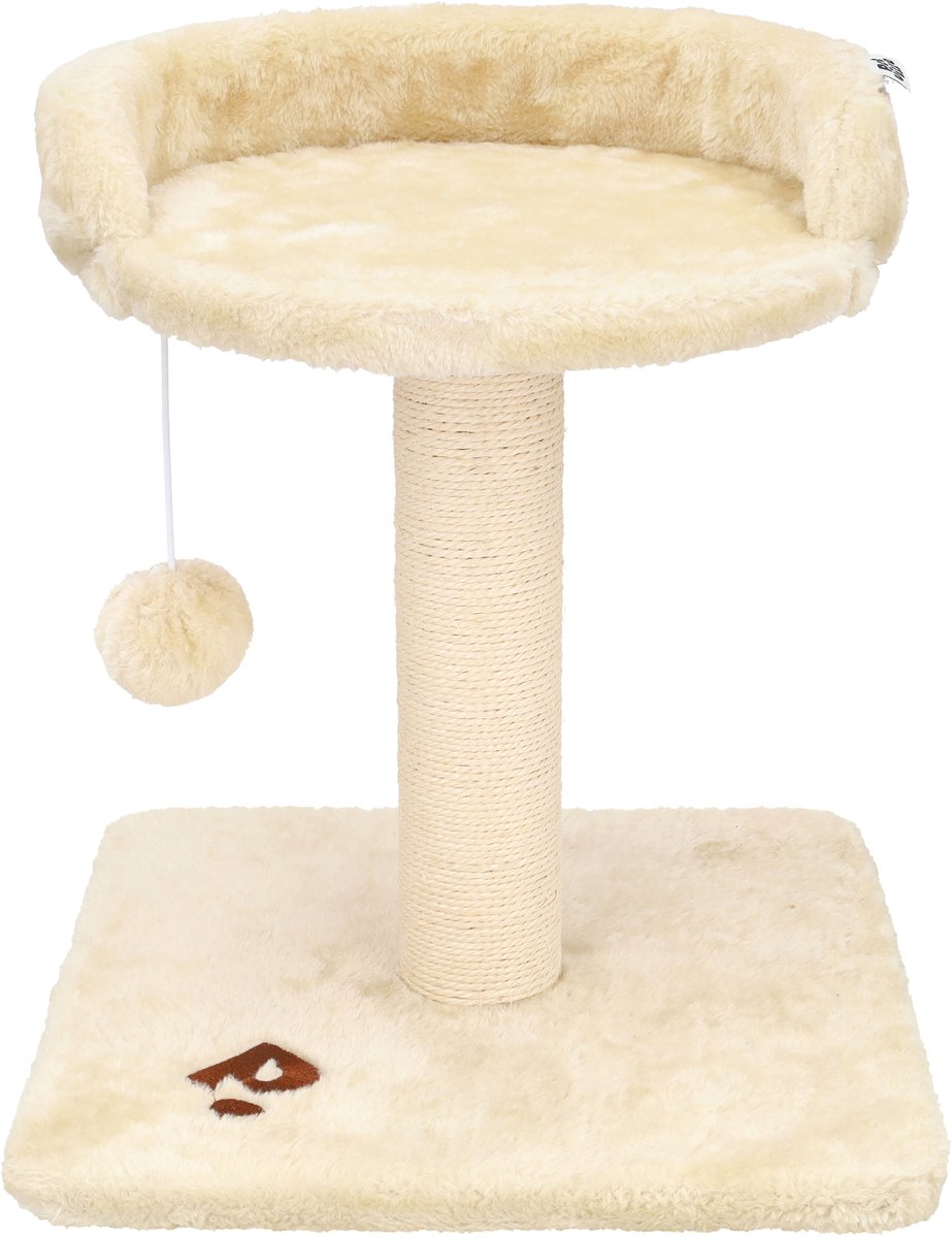 Krabpaal voor Katten met Kattenmand - Kattenspeelgoed - Incl. Speelbal - 35 x 35 x 43 cm - Sisal Touw - Kattenbed - Kattenboom - Kattenpaal met Slaapplek - Kattenhuis Binnen - Kattenmeubel voor Grote en Kleine Katten - Kattentoren - Beige - PetVille – foto 2