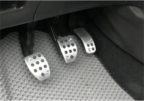 Pedaalhoezen Set - Auto Pedaal Covers - Verbeter Rijervaring - Verhoogt Grip - 3 Delig - Zilver — afbeelding 3
