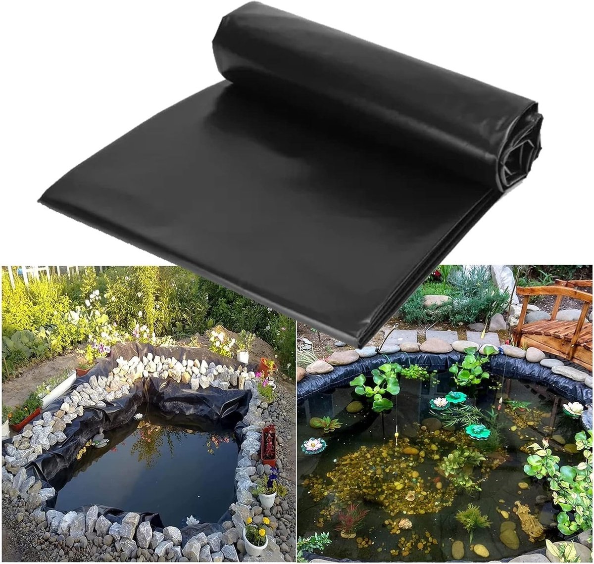 Vijverfolie EPDM - Waterdichte Liner - Tuin Waterpartijen - Scheurbestendig HDPE - 3x8m - 