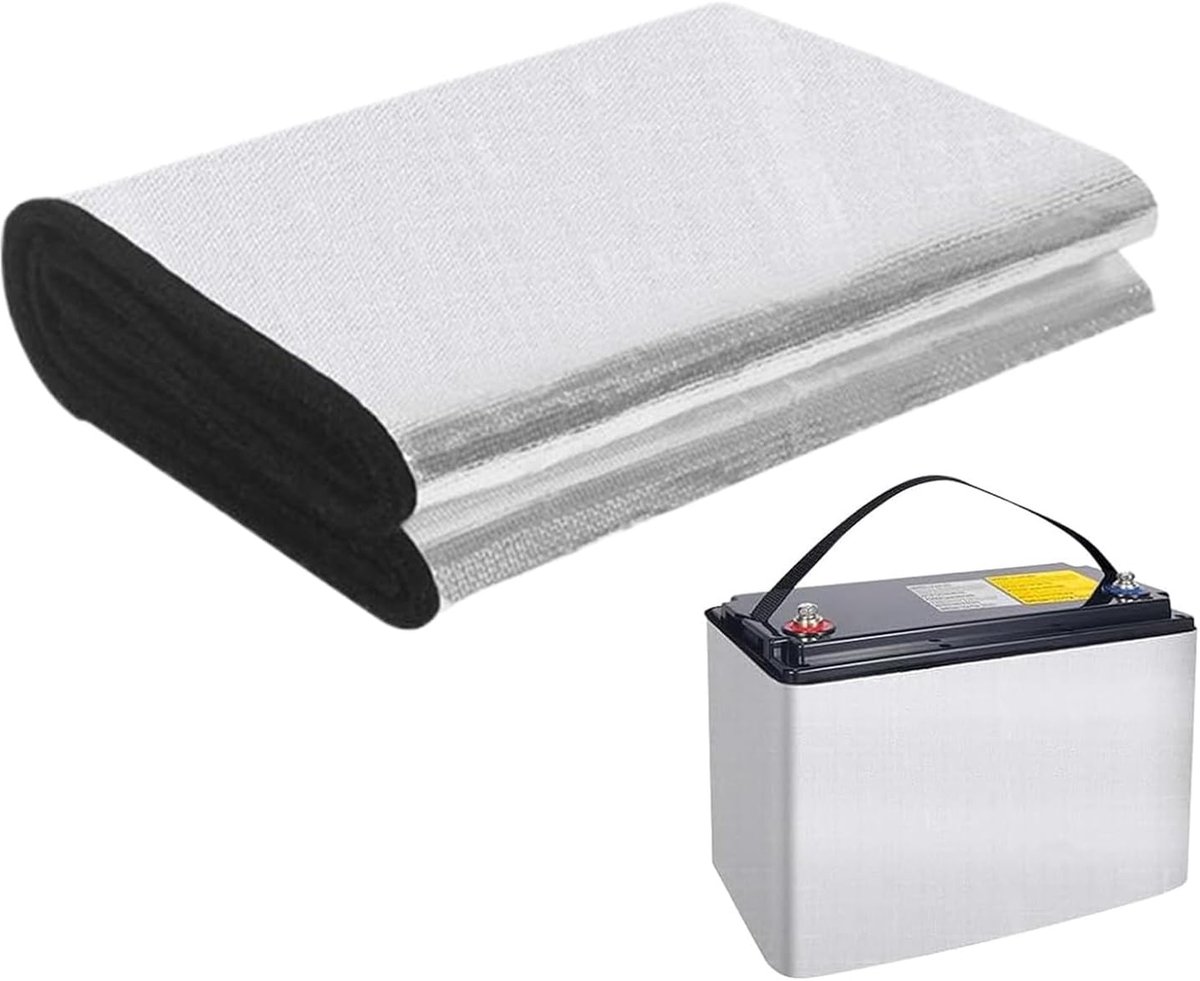 Auto Accu Deken - Accu Isolatiehoes - Bescherming tegen Kou - Vlamvertragend Materiaal - 102x18 cm - Grijs