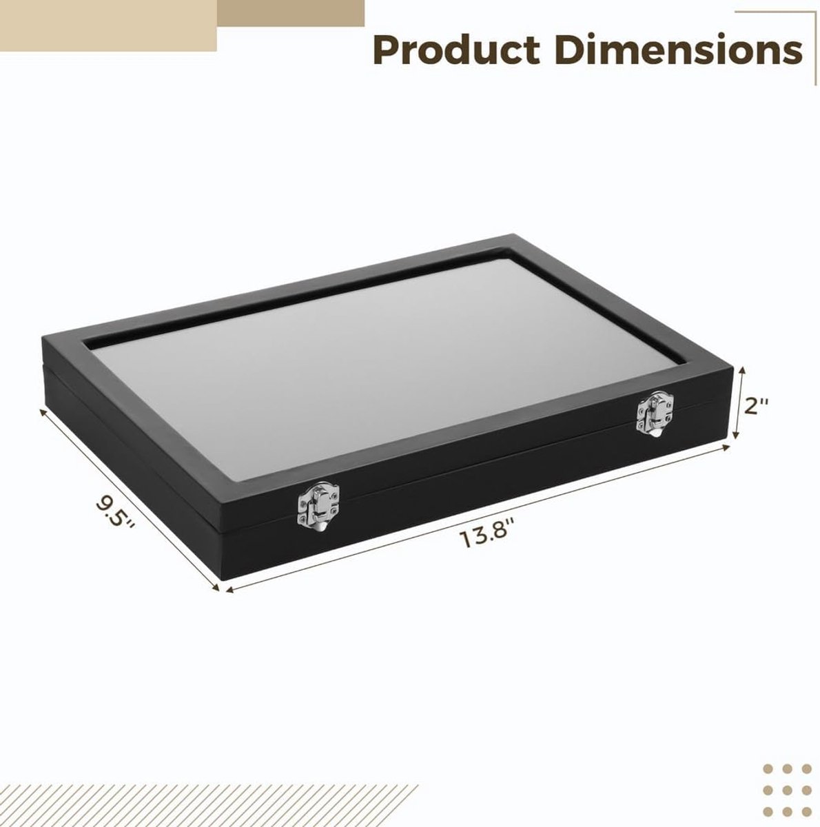 Pin Verzamelaar Doos - Display Houder - Souvenirs Beschermen - UV-Beschermend Glas - 35 x 24 x 5 cm - Zwart